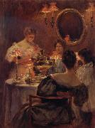 Irving R.Wiles Russian Tea oil on canvas